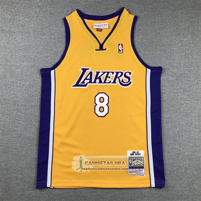 Camiseta Nino Los Angeles Lakers Kobe Bryant NO 8 Mitchell & Ness 1999-00 Amarillo